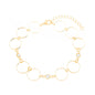 Pulseira círculos e pérolas banhada a ouro 18k