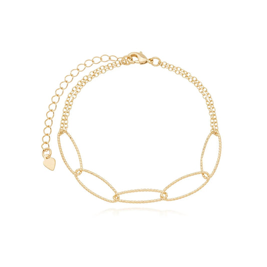 Pulseira oval banhada a ouro 18k - Biju & Cia.