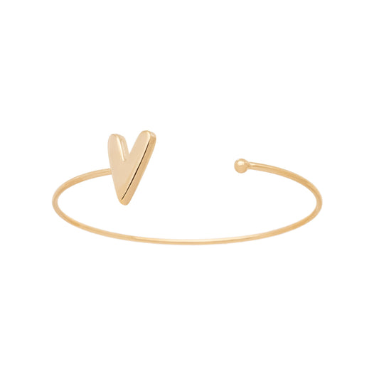 Bracelete com coração banhado a ouro 18k - Biju & Cia.