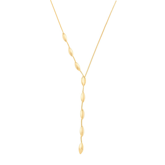 Gargantilha gravata de navetes banhada a ouro 18k - Biju & Cia.