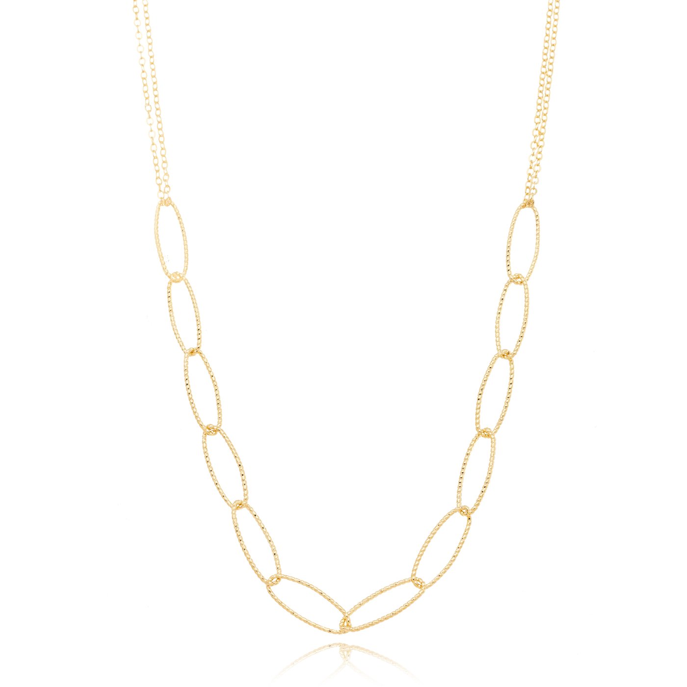 Gargantilha oval banhada a ouro 18k - Biju & Cia.