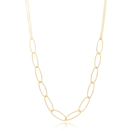 Gargantilha oval banhada a ouro 18k - Biju & Cia.