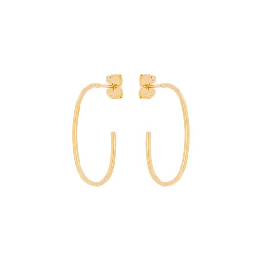 Argola oval banhada a ouro 18k - Biju & Cia.