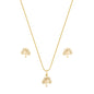 Conjunto árvore da vida com zircônias banhado a ouro 18k