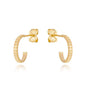 Brinco de argola pequena riscada banhado a ouro 18k - Biju & Cia.
