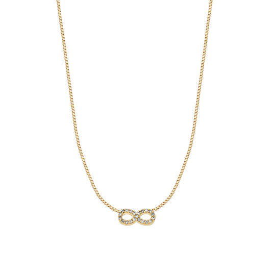 Gargantilha infinito com zircônias banhada a ouro 18k