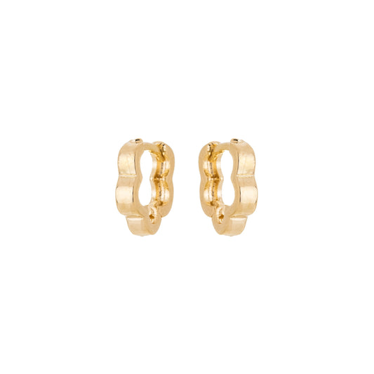 Brinco de argola articulada ondulada banhado a ouro 18k - Biju & Cia.