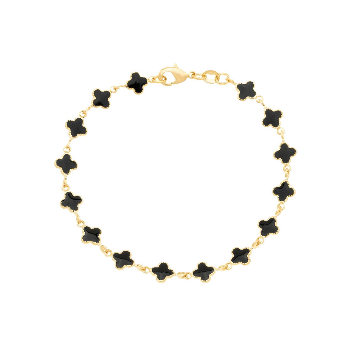 Pulseira trevos banhada a ouro 18k - Biju & Cia.