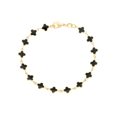 Pulseira trevos banhada a ouro 18k - Biju & Cia.