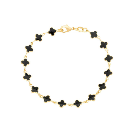 Pulseira trevos banhada a ouro 18k - Biju & Cia.