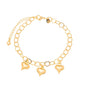 Pulseira corações banhada a ouro 18k