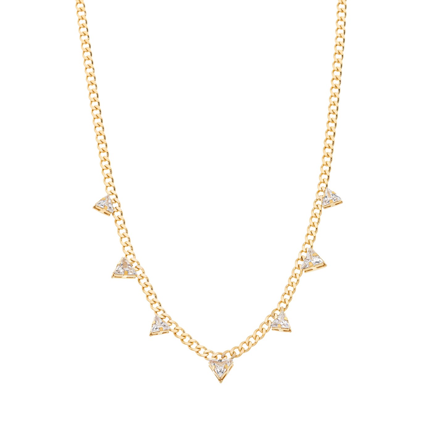 Choker com triângulos de zircônia banhada a ouro 18k - Biju & Cia.