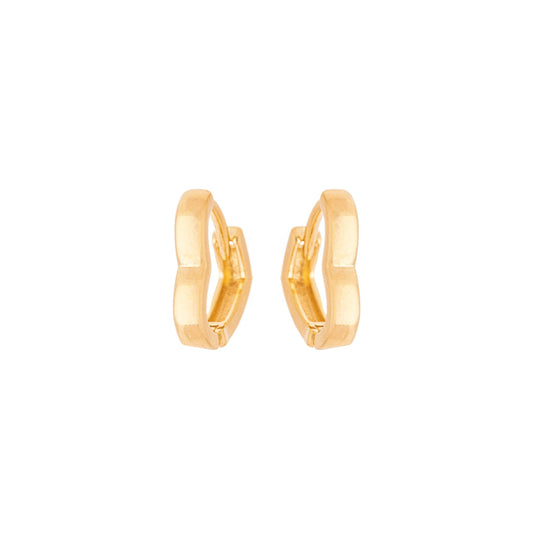 Brinco de argola articulada de coração banhado a ouro 18k - Biju & Cia.