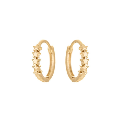 Argolinha articulada com estrelas banhada a ouro 18k