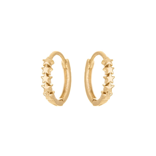 Argolinha articulada com estrelas banhada a ouro 18k