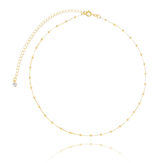 Corrente de bolinhas banhada a ouro 18k - Biju & Cia.