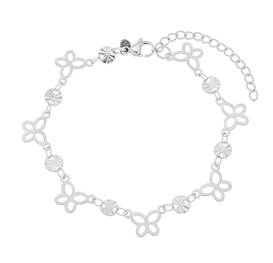 Pulseira de borboletas em aço inox - Biju & Cia.