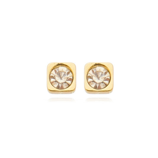 Brinco quadrado baby banhado a ouro 18k
