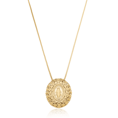 Gargantilha de Nossa Senhora das Graças banhada a ouro 18k