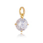 Pingente de ponto de luz de zircônia de 8mm banhado a ouro 18k - Biju & Cia.