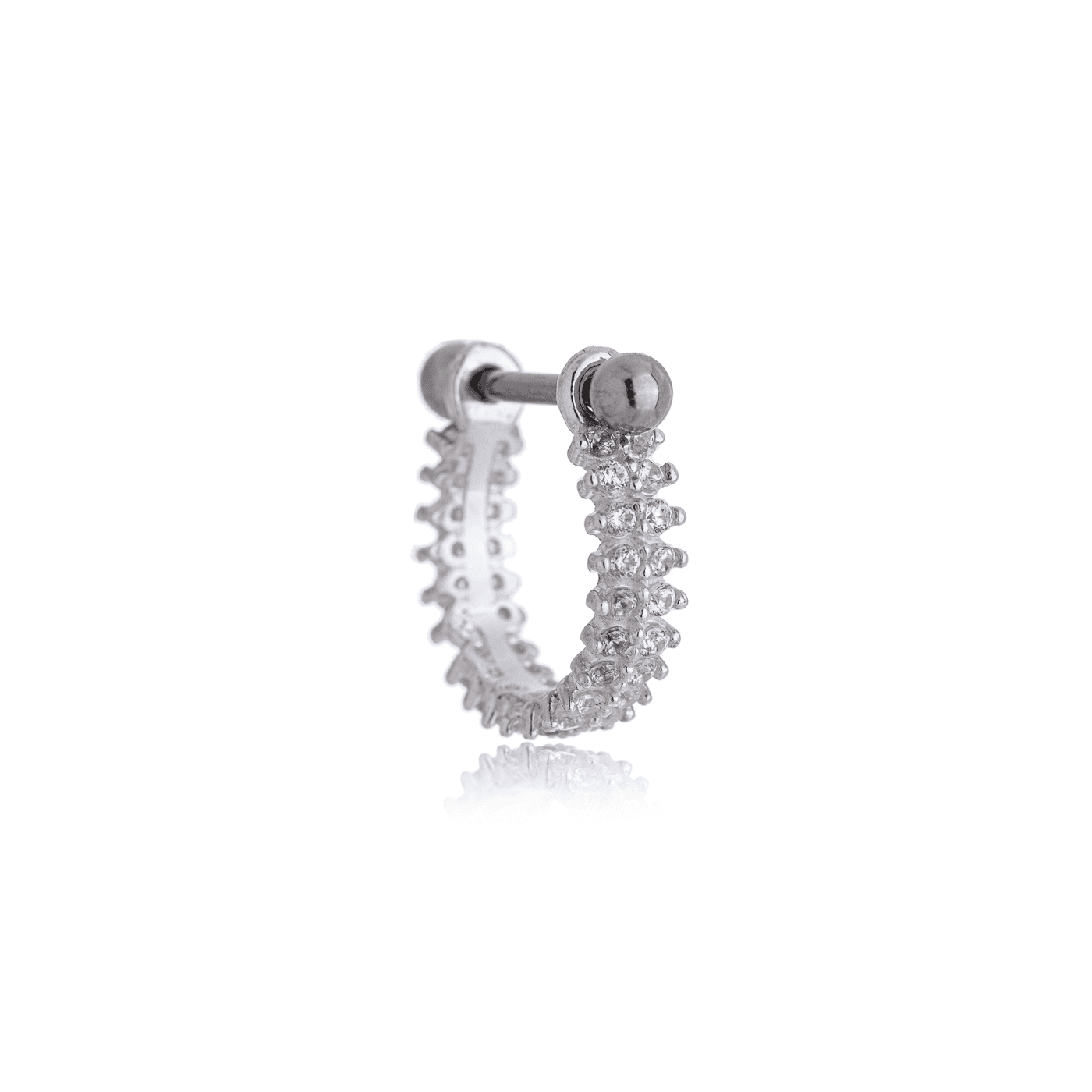 Piercing com zircônias para conch em prata 925