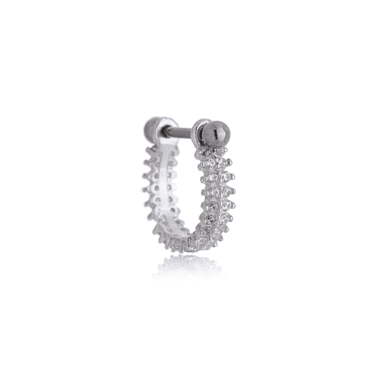Piercing com zircônias para conch em prata 925
