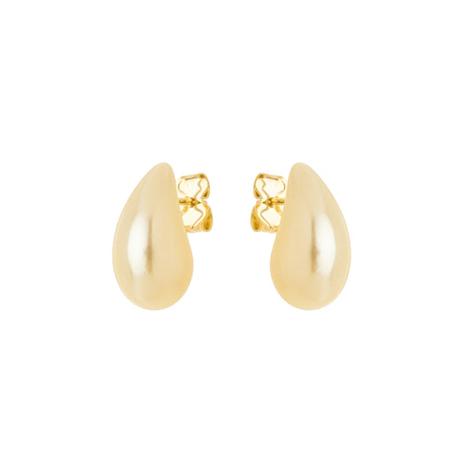 Brinco com pérola em formato de gota banhado a ouro 18k