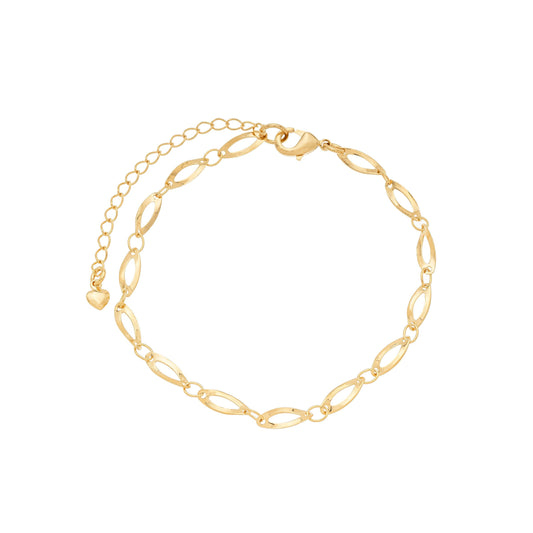 Pulseira elos ovais banhada a ouro 18k