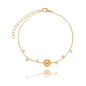 Pulseira com bola e zircônias banhada a ouro 18k