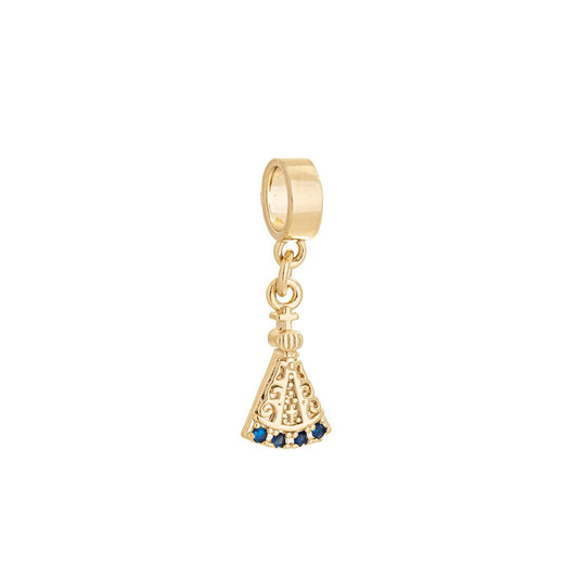 Berloque nossa senhora aparecida banhada a ouro 18k