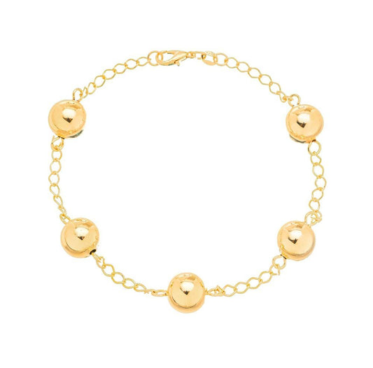 Pulseira bola lisa de 10mm banhada a ouro 18k - Biju & Cia.