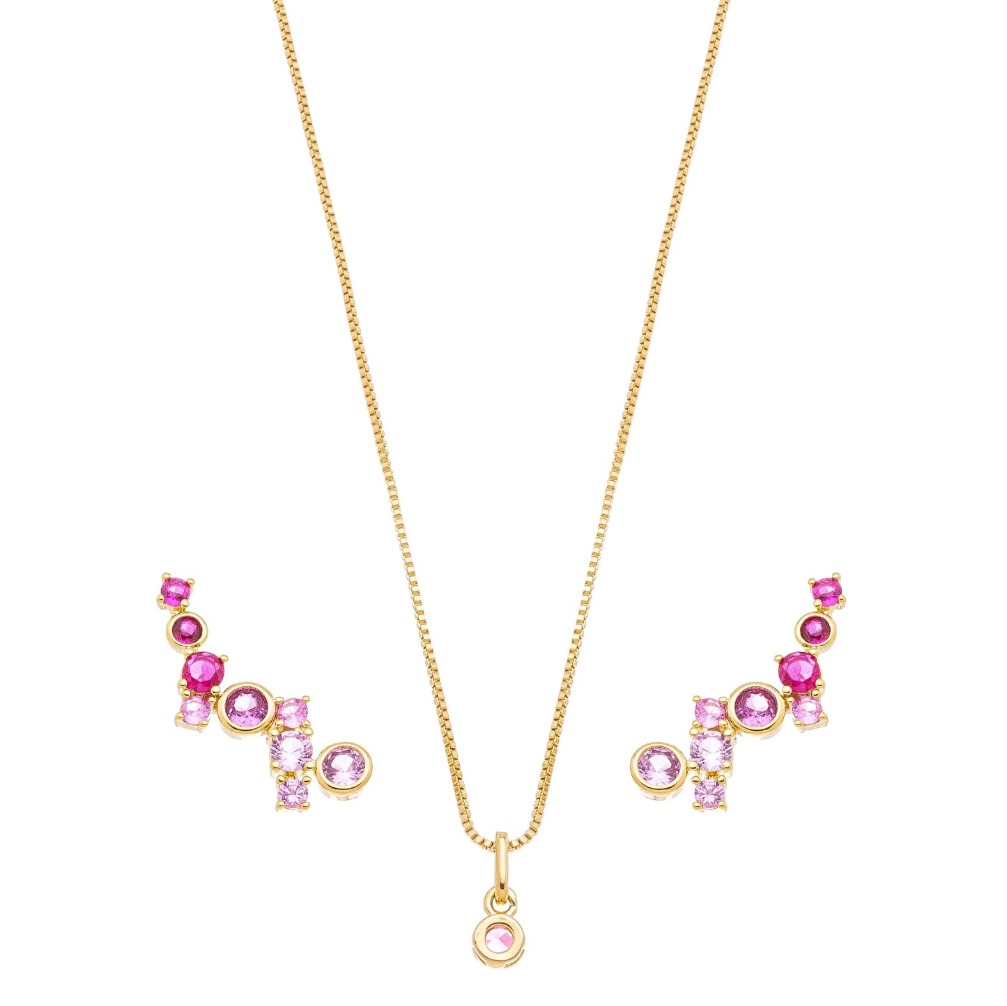Conjunto de pedras banhado a ouro 18k - Biju & Cia.