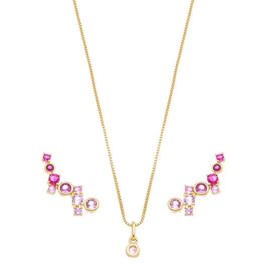 Conjunto de pedras banhado a ouro 18k - Biju & Cia.