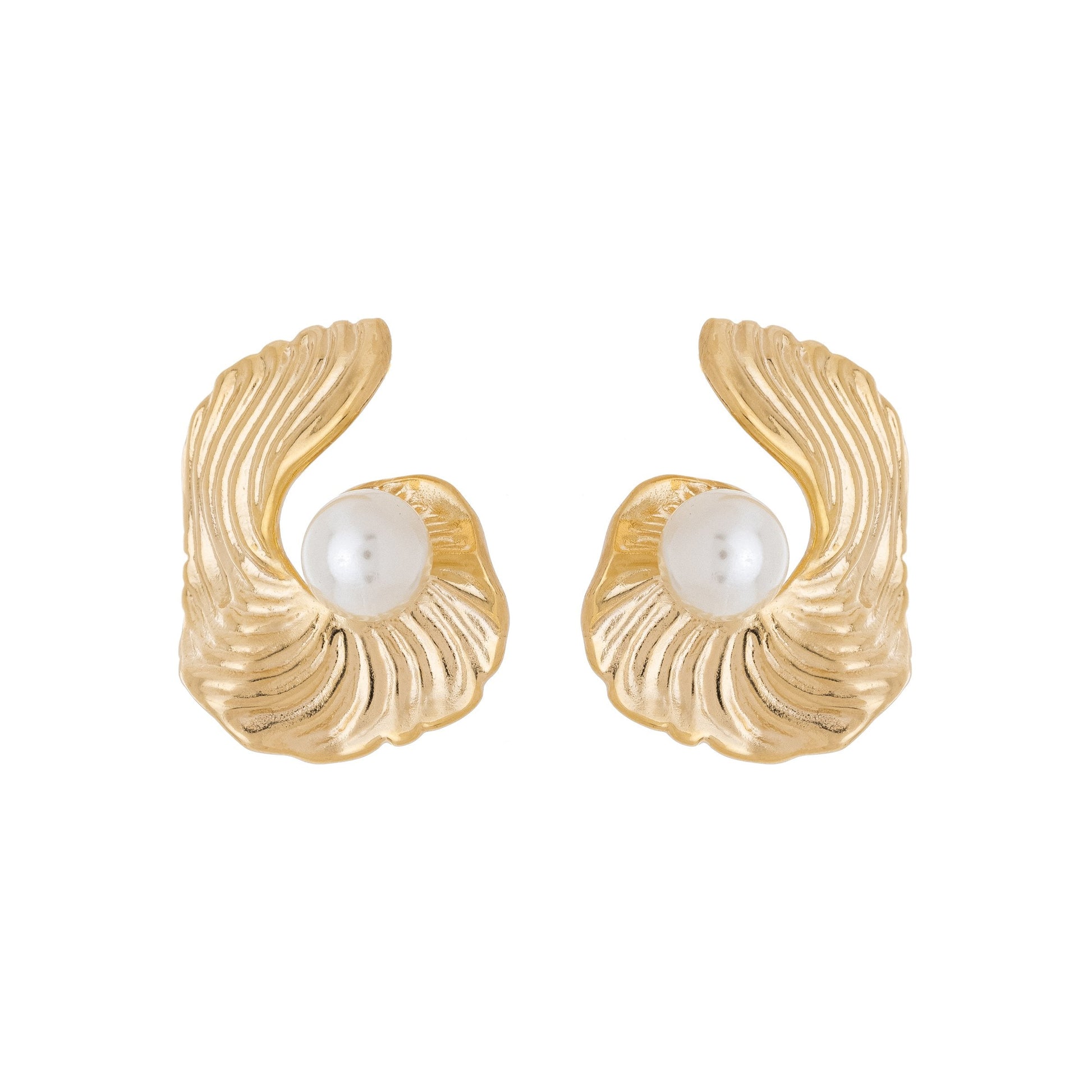 Brinco com pérola banhado a ouro 18k - Biju & Cia.