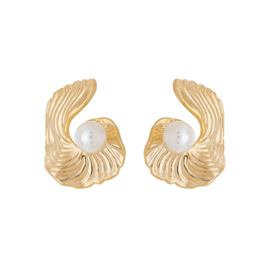 Brinco com pérola banhado a ouro 18k - Biju & Cia.