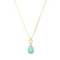 Colar com pedra oval e gota banhada a ouro 18k - Biju & Cia.