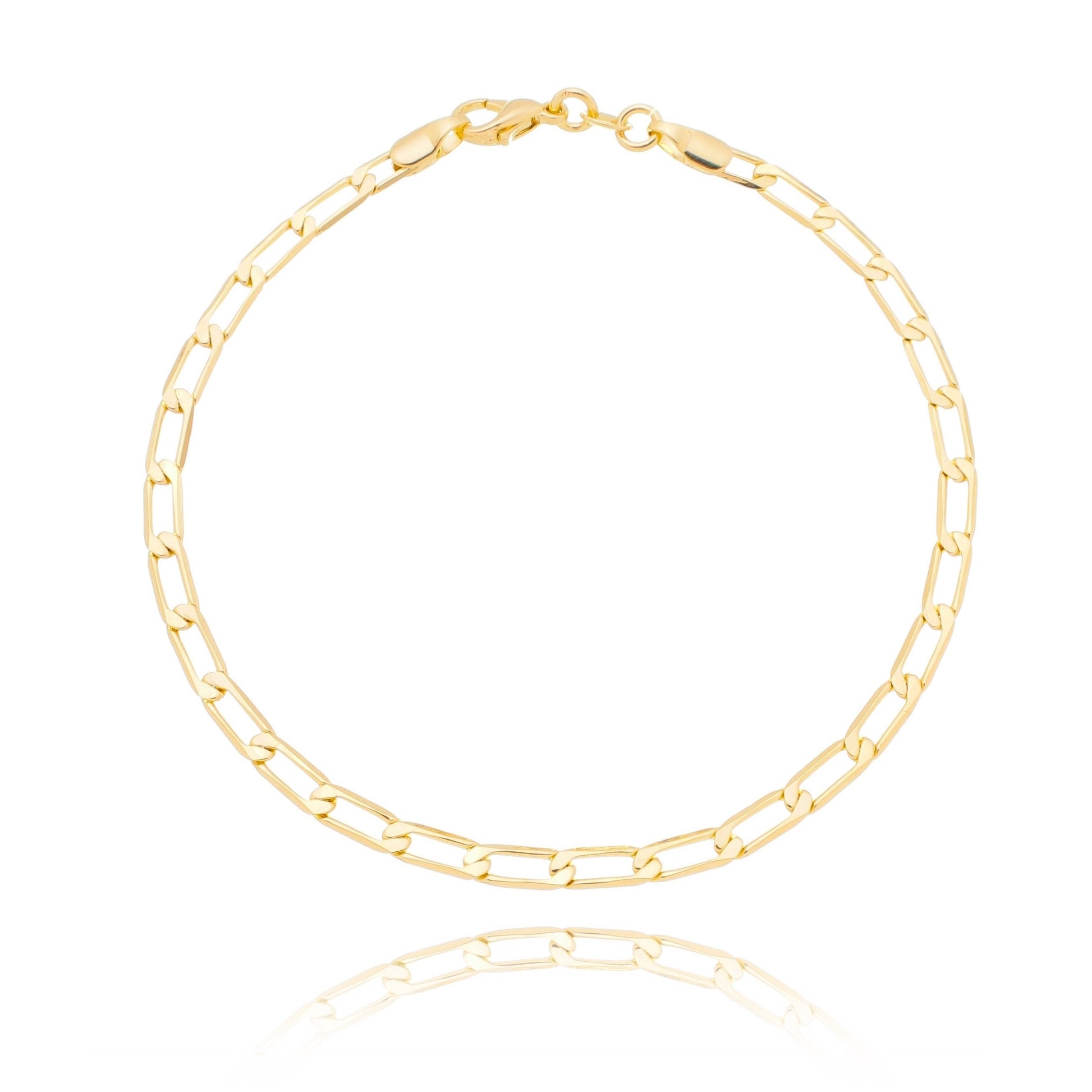 Pulseira masculina lisa banhada a ouro 18k - Biju & Cia.