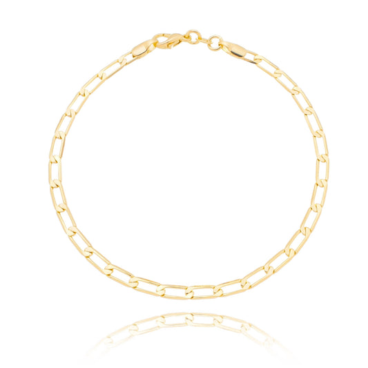 Pulseira masculina lisa banhada a ouro 18k - Biju & Cia.
