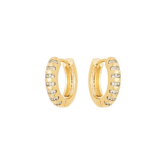 Argola articulada com zircônias banhada a ouro 18k