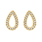 Brinco de gota cravejada banhado a ouro 18k - Biju & Cia.