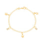 Pulseira infantil com estrelas e pedras banhada a ouro 18k - Biju & Cia.