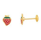 Brinco morango com resina baby banhado a ouro 18k - Biju & Cia.