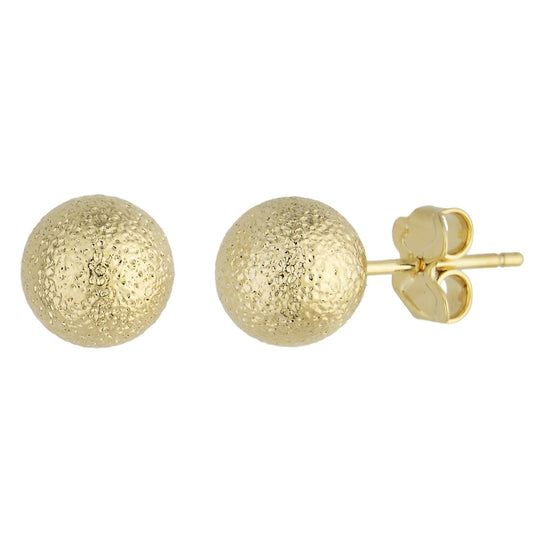 Brinco de bola craquelada de 10mm banhado a ouro 18k - Biju & Cia.