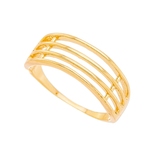 Anel Quatro Fios Liso banhado a ouro 18k - Biju & Cia.