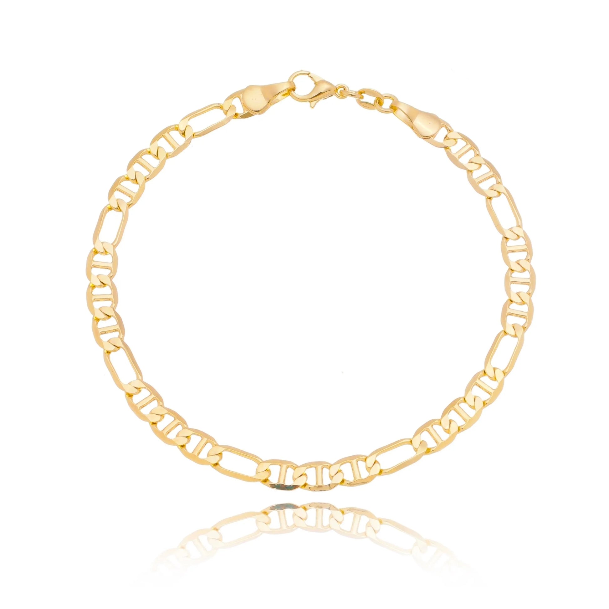 Pulseira masculina lisa banhada a ouro 18k - Biju & Cia.
