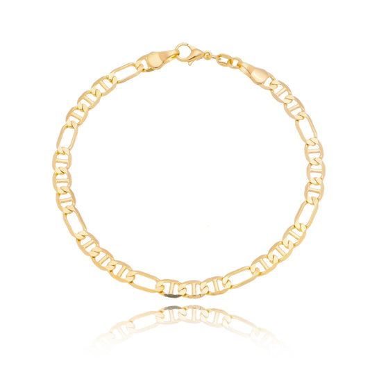 Pulseira masculina lisa banhada a ouro 18k - Biju & Cia.