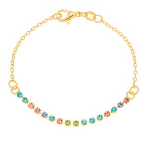Pulseira infantil colorida banhada a ouro 18k