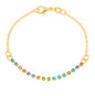 Pulseira infantil colorida banhada a ouro 18k