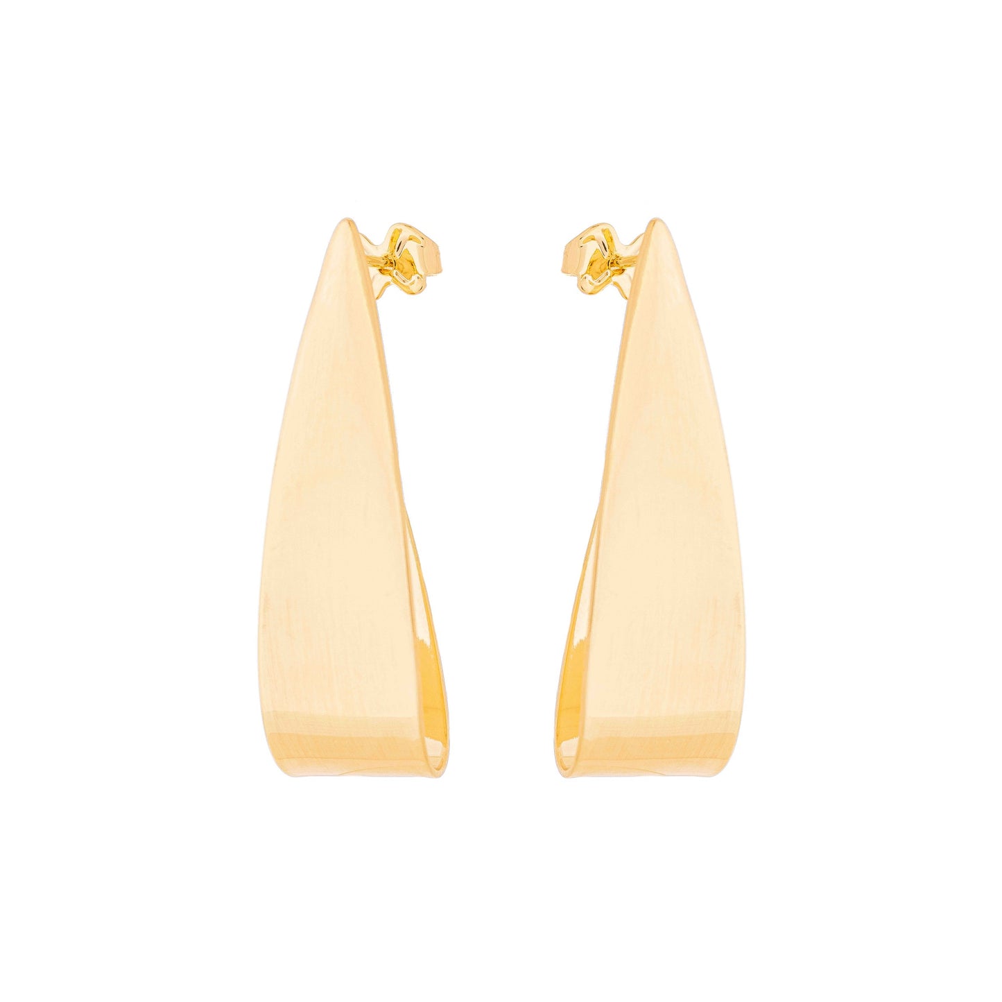 Brinco de argola oval banhado a ouro 18k - Biju & Cia.