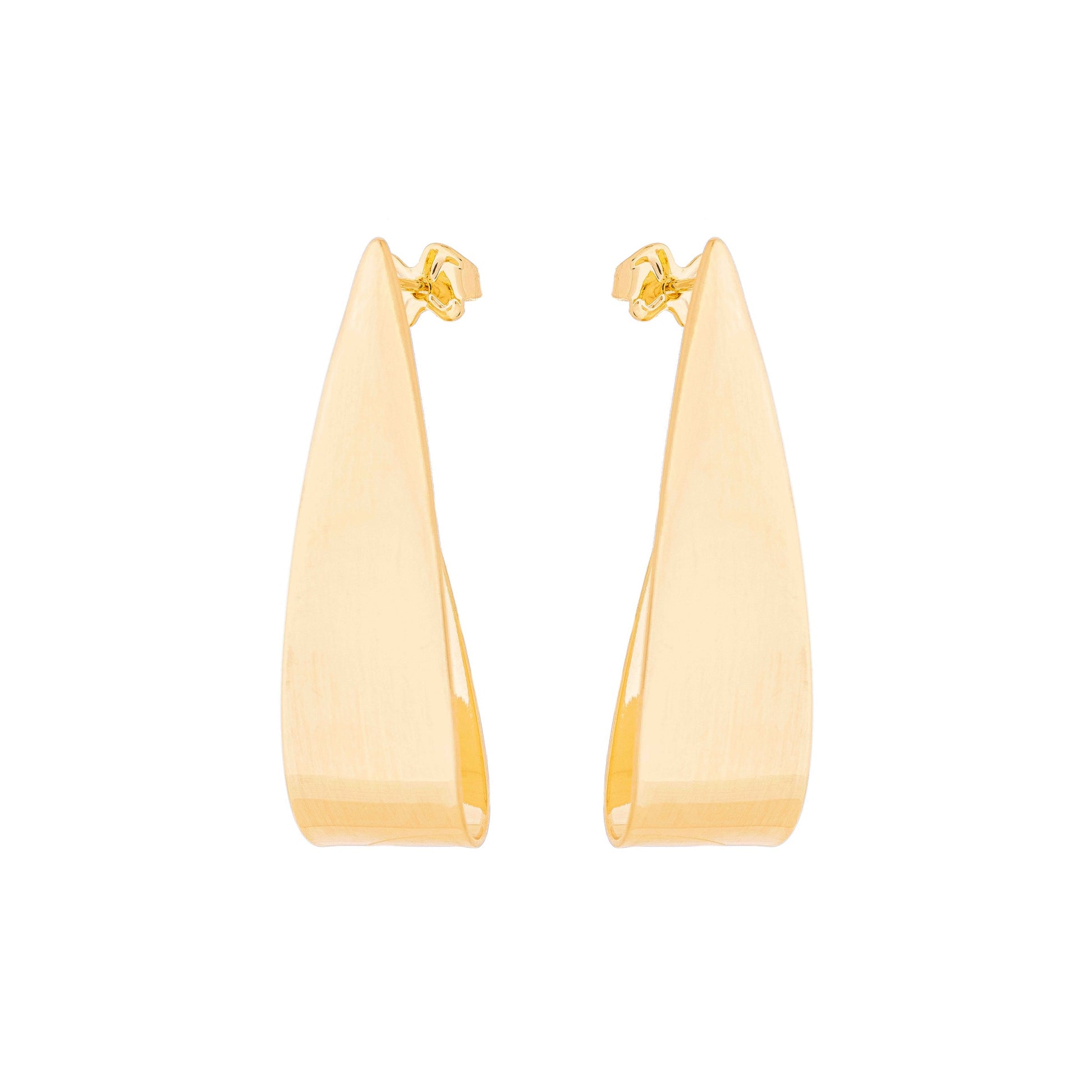 Brinco de argola oval banhado a ouro 18k - Biju & Cia.